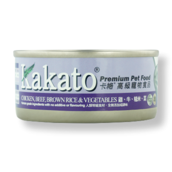 Kakato 雞，牛，糙米，菜罐頭 70g