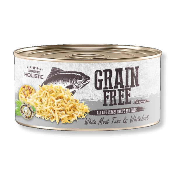 Absolute Holistic 無穀物白肉吞拿+銀魚罐頭 80g