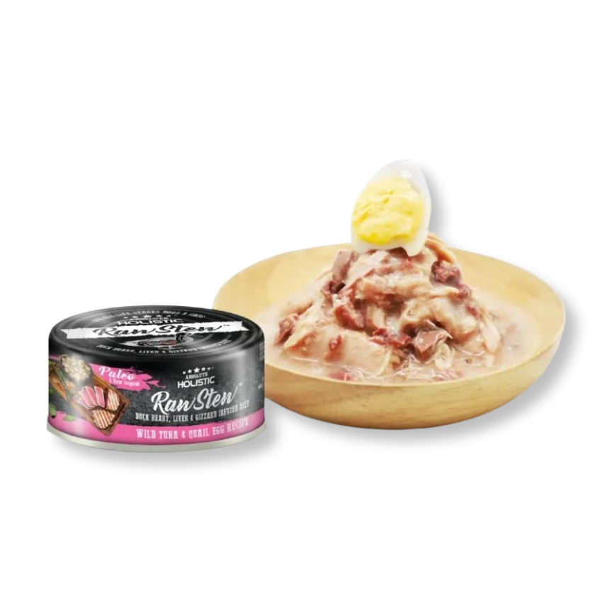 Absolute holistic 鴨+野生白肉金槍魚+鵪鶉蛋罐頭 80g - Image 2