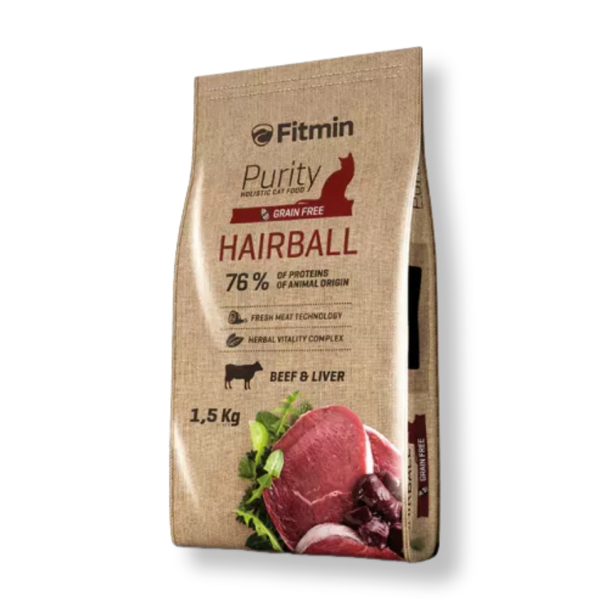 FITMIN PURITY 牛肉&肝 化毛配方 全貓糧 1.5KG